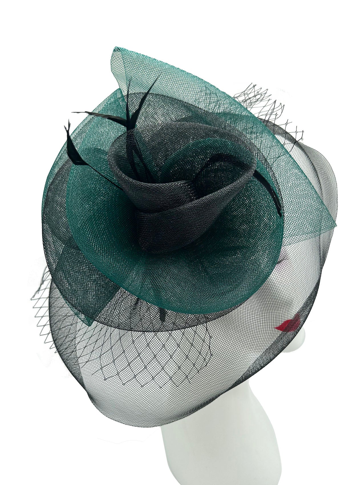 FT3145 Spiral Twirled Duo Tone Sinamay Fascinator