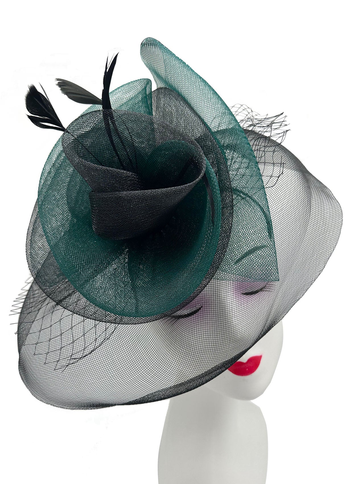 FT3145 Spiral Twirled Duo Tone Sinamay Fascinator