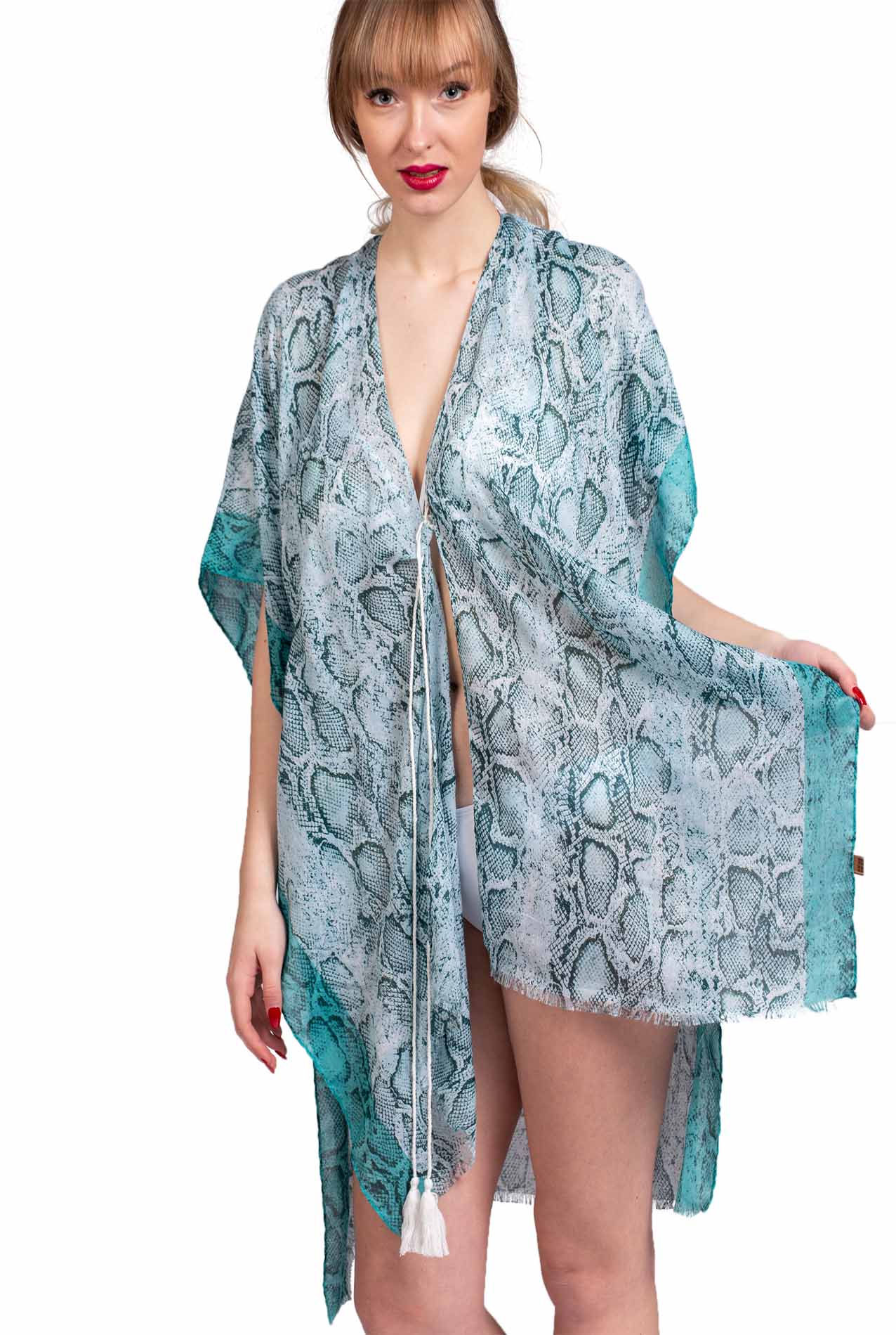 SF19140-049 Soft Print Sarong Dress with Snake Pattern