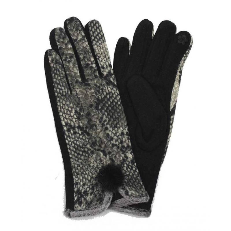 GV1885-524 Cotton Mix Snake Print Gloves