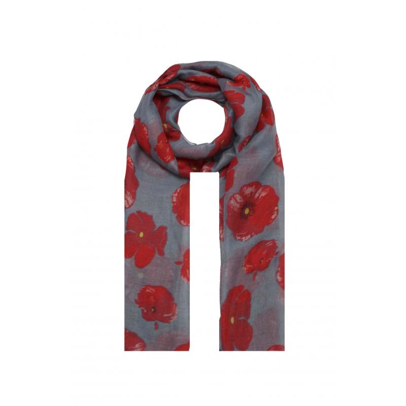 AB1850-398 Large Poppy Print Scarf