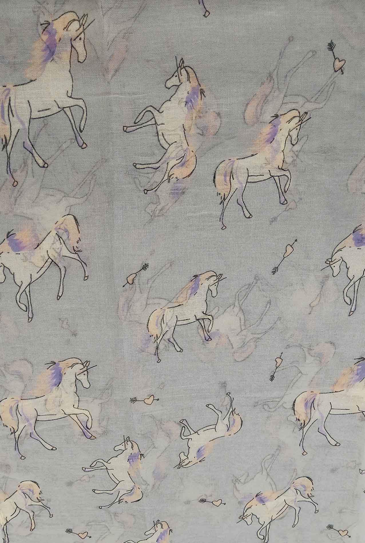 AB1850-372 Horse Pattern Viscose Scarf