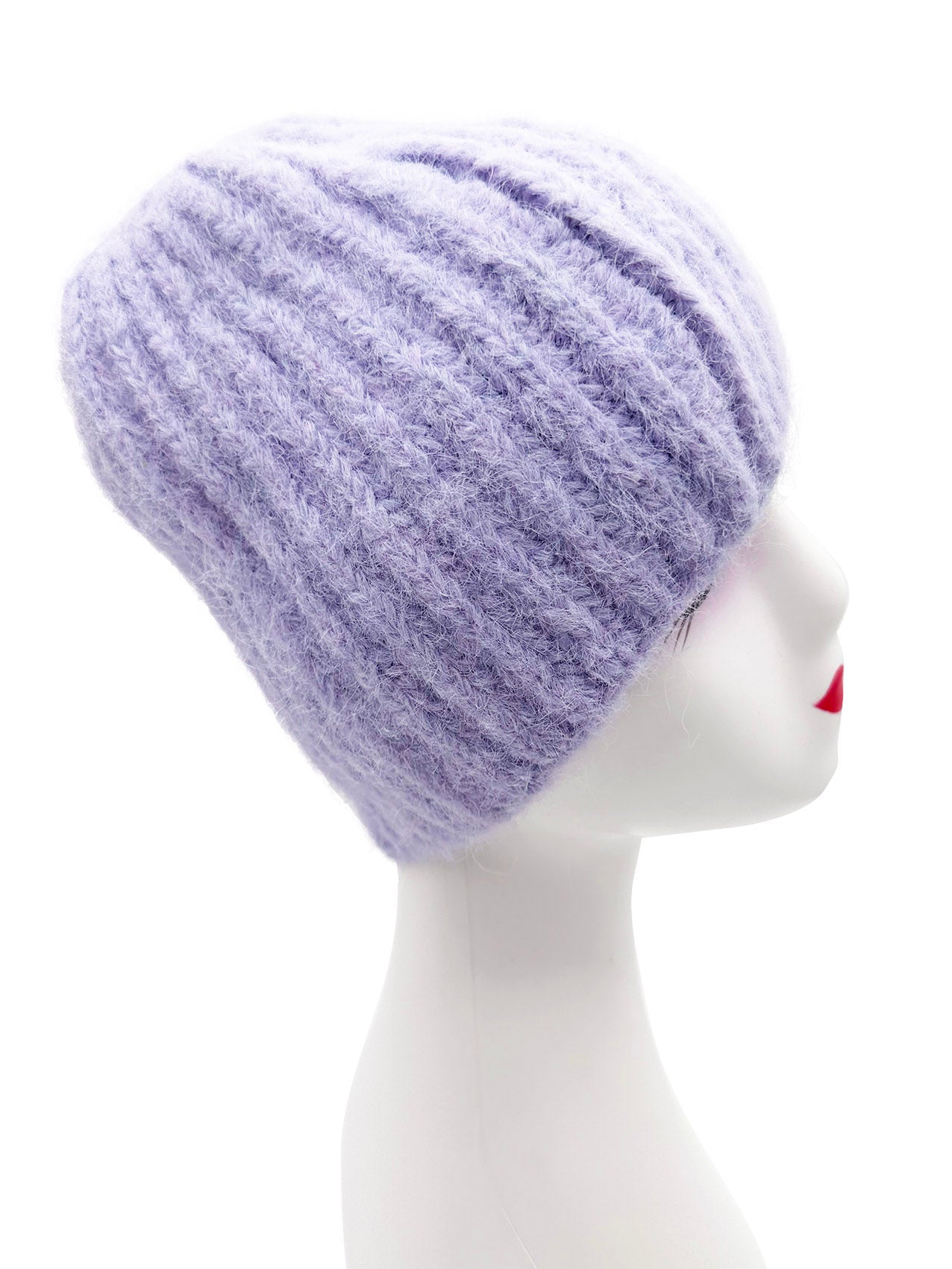 HT23140-865 Solid Colours Plain Ribbed Beanie Hat