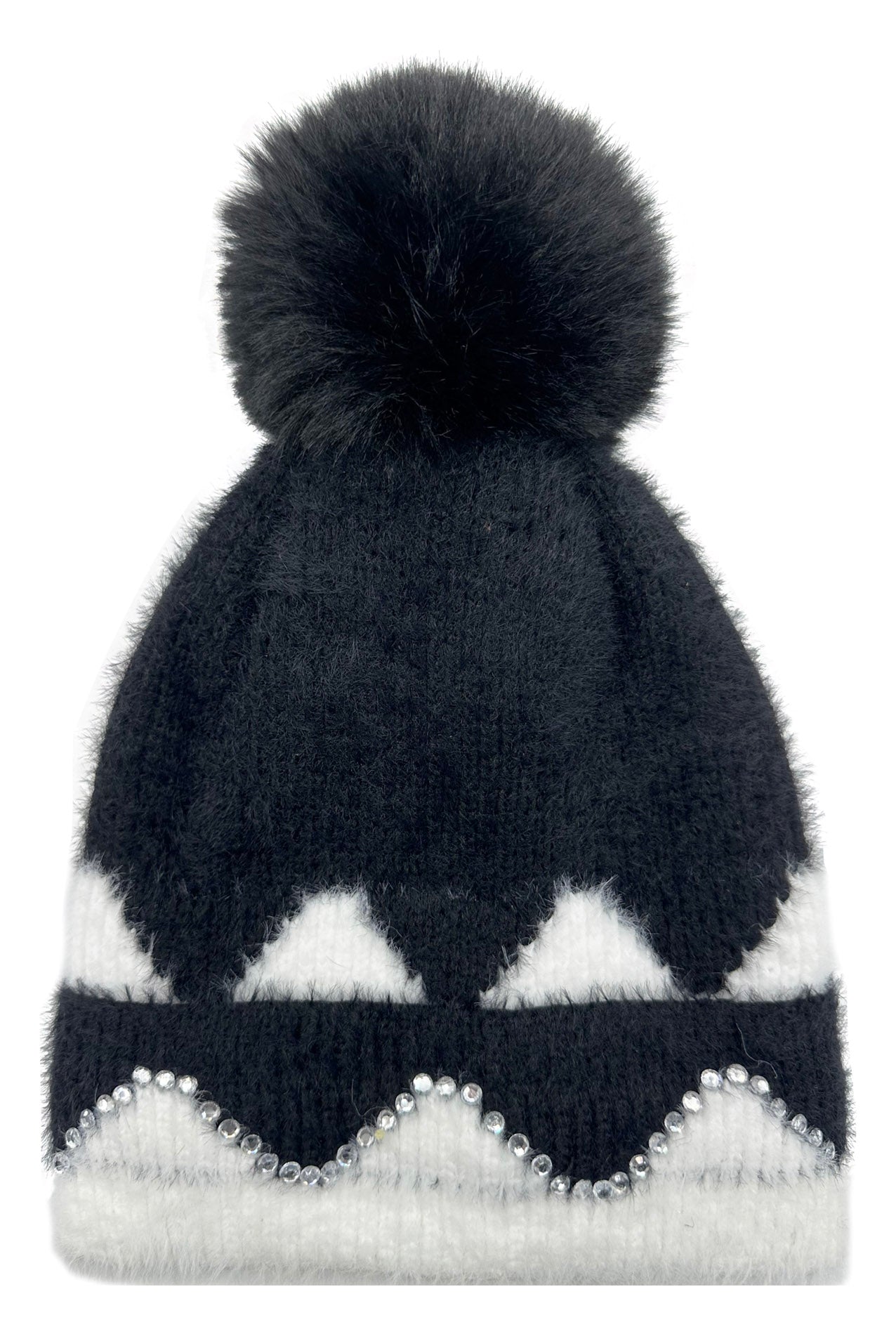 HT2411-089 Colourful Sequined Pom Pom Hat