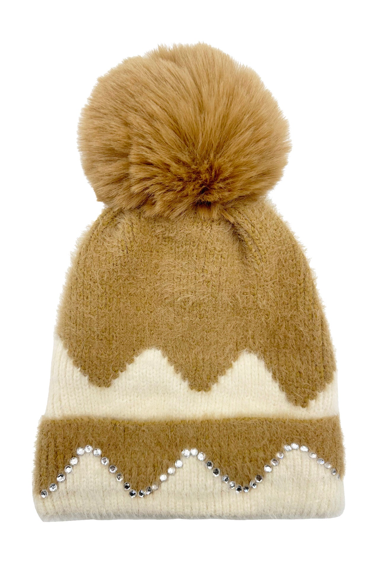 HT2411-089 Colourful Sequined Pom Pom Hat