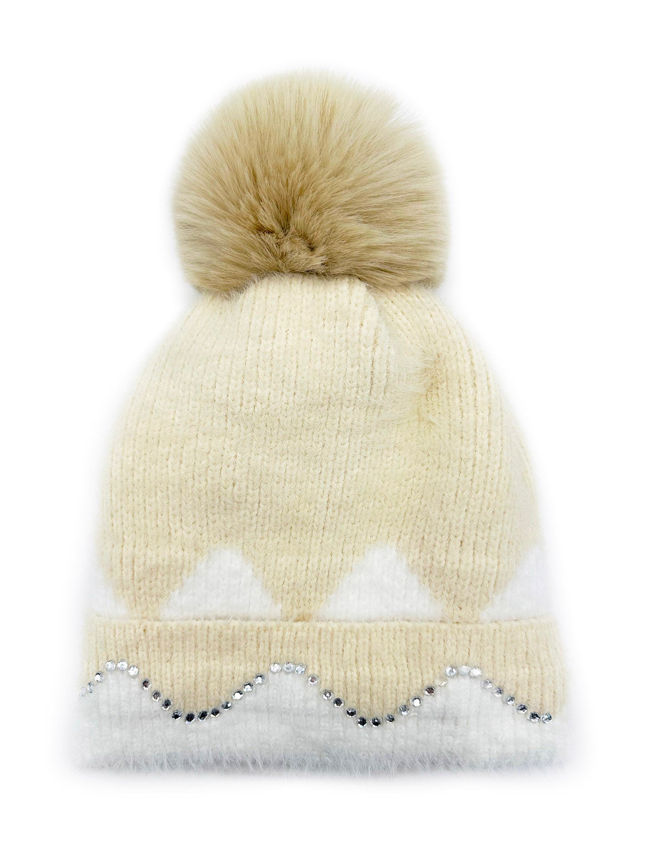 HT2411-089 Colourful Sequined Pom Pom Hat