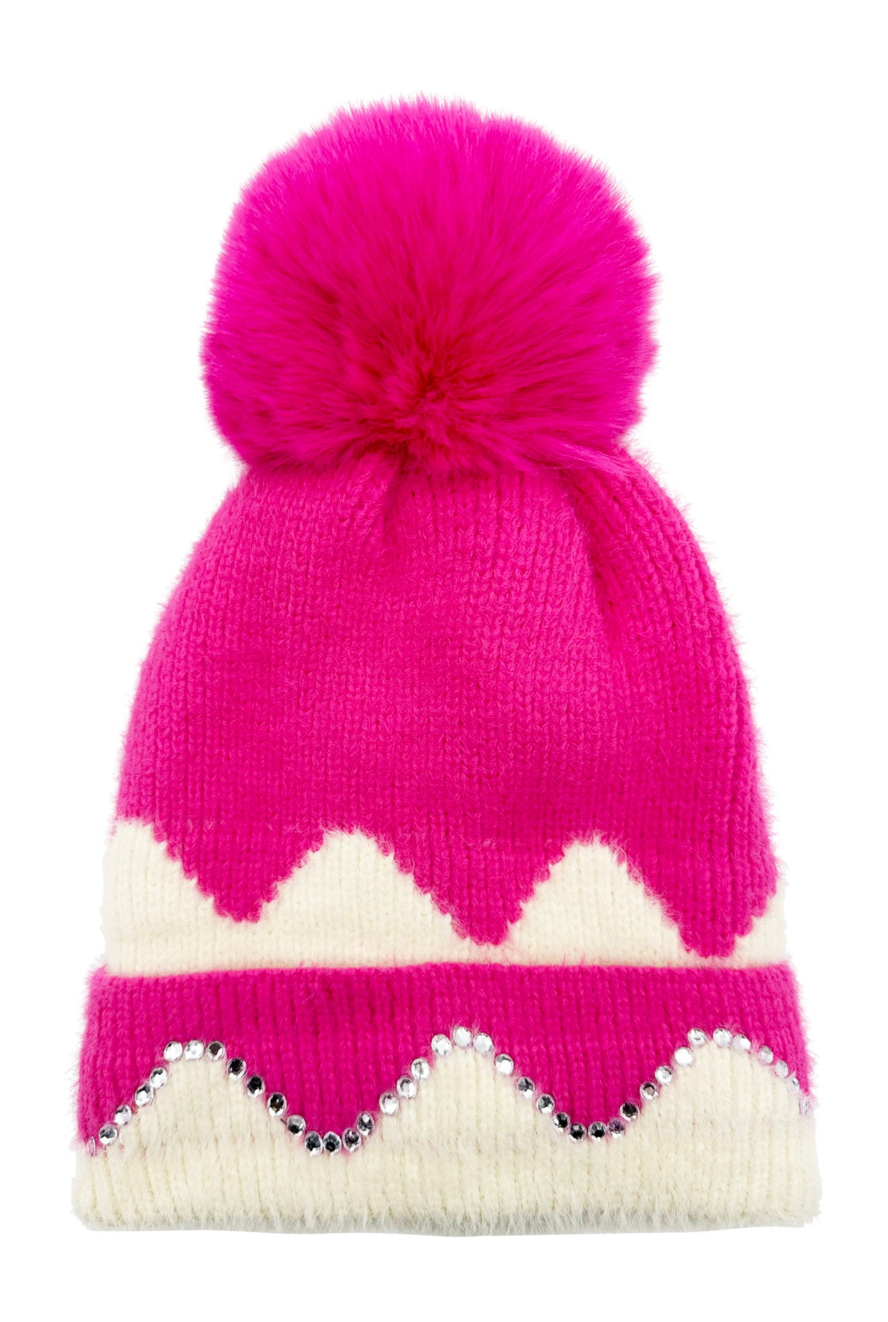 HT2411-089 Colourful Sequined Pom Pom Hat