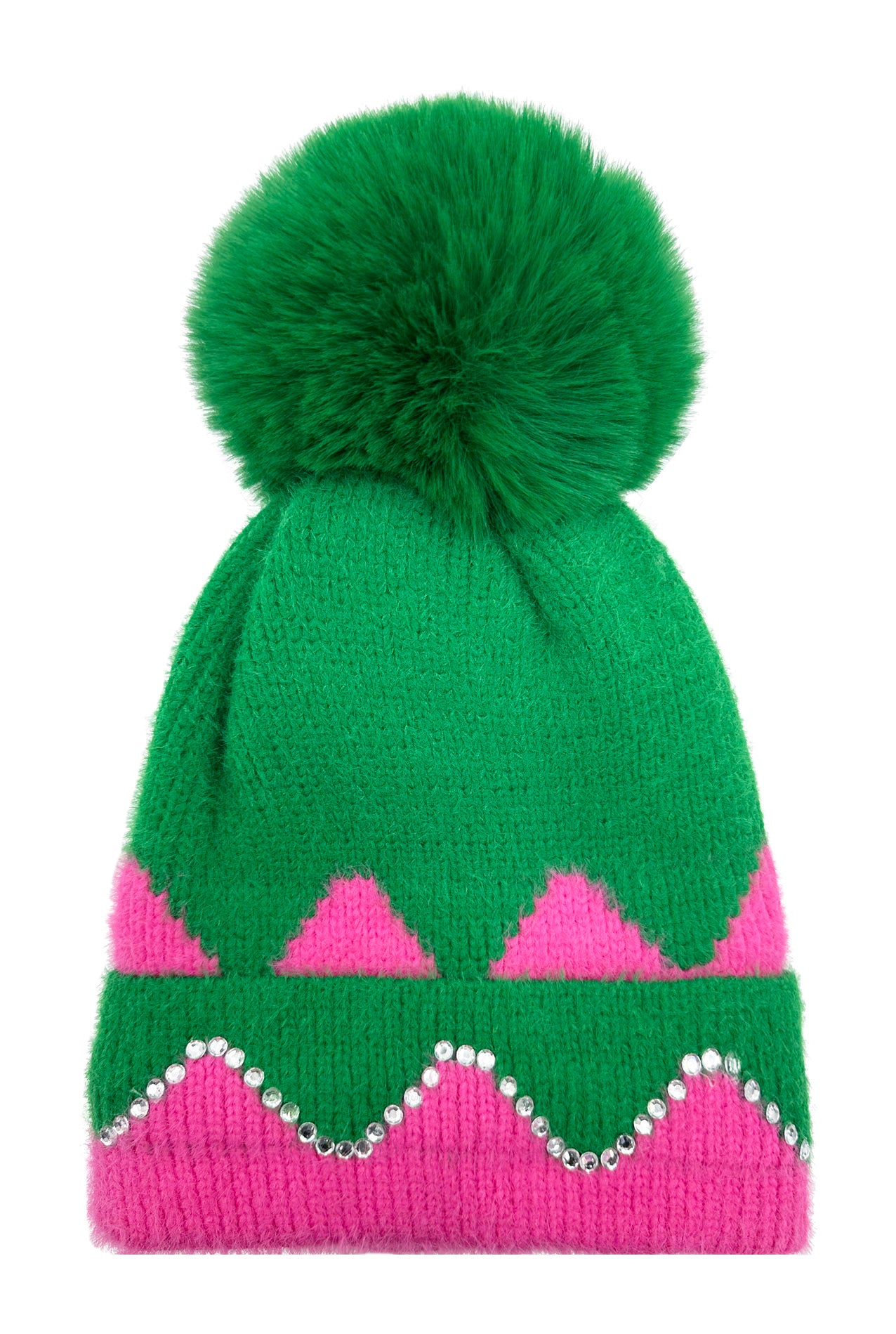 HT2411-089 Colourful Sequined Pom Pom Hat