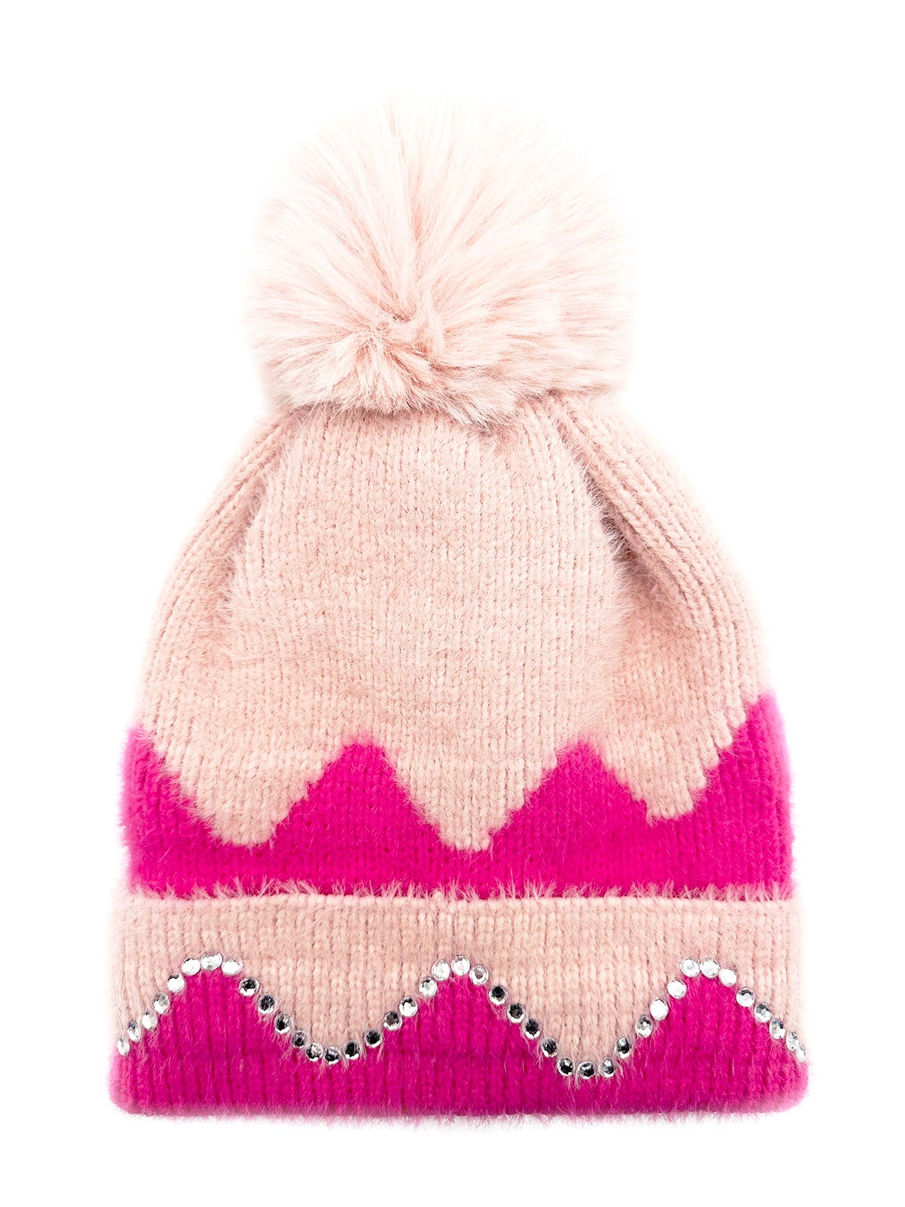 HT2411-089 Colourful Sequined Pom Pom Hat