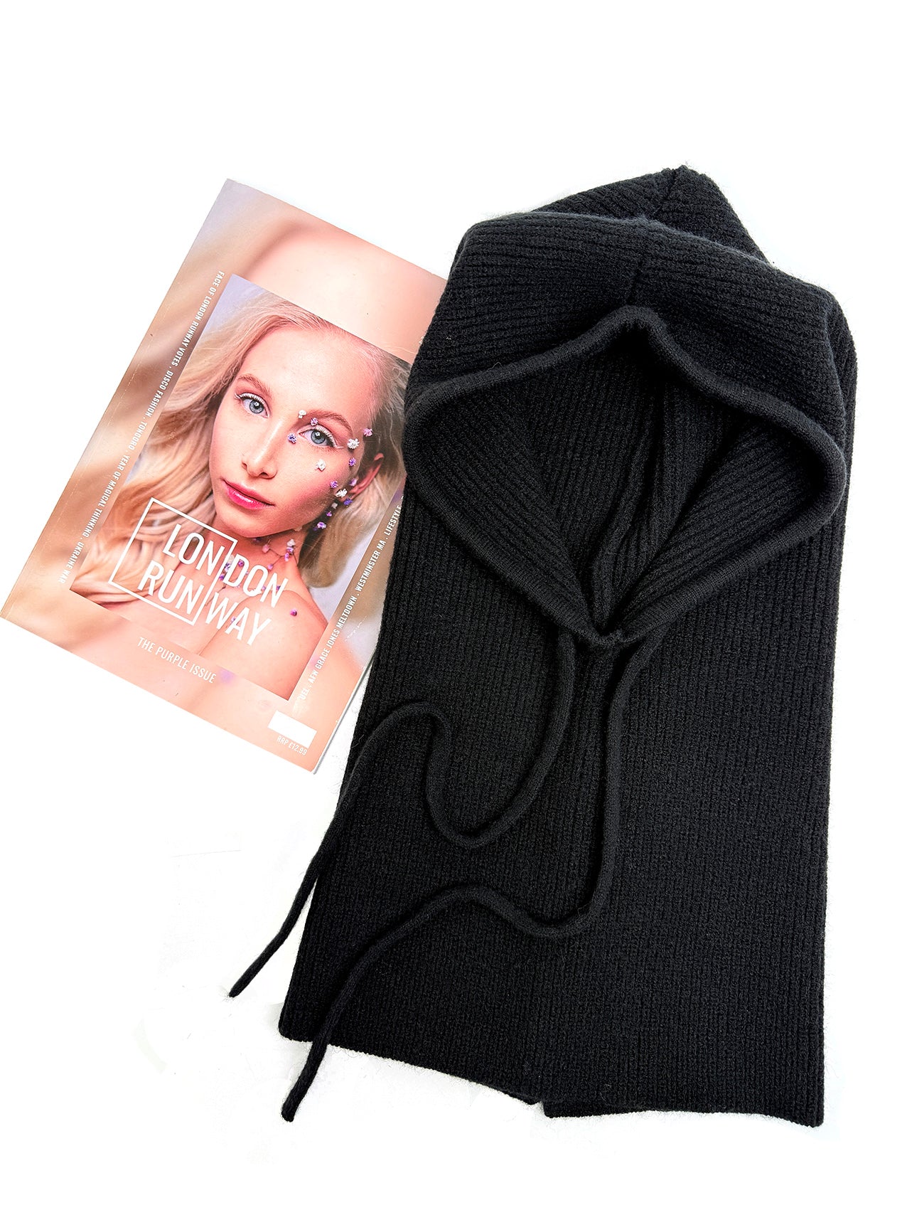 HT25185-335 Soft Knitted Balaclava Hood