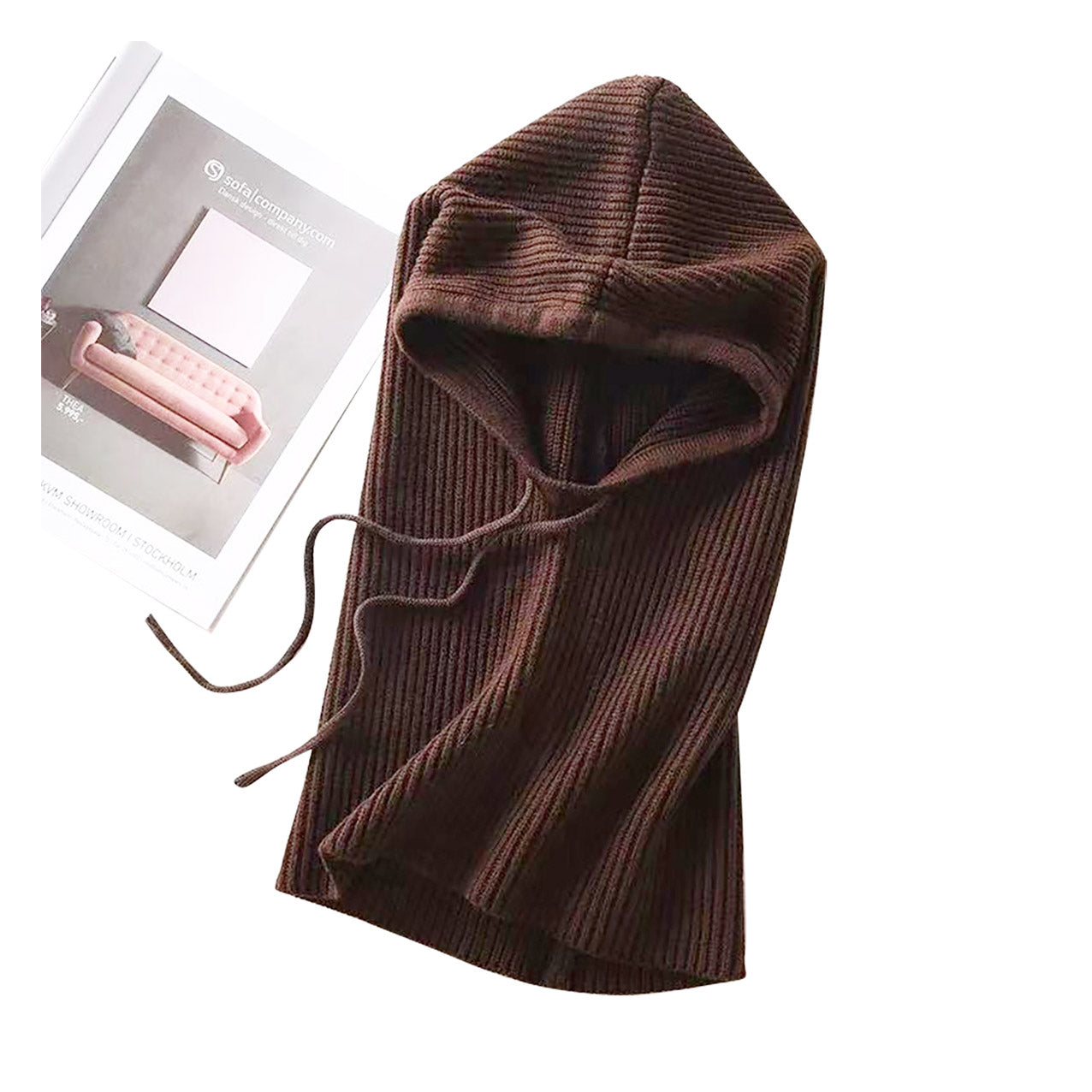 HT25185-335 Soft Knitted Balaclava Hood