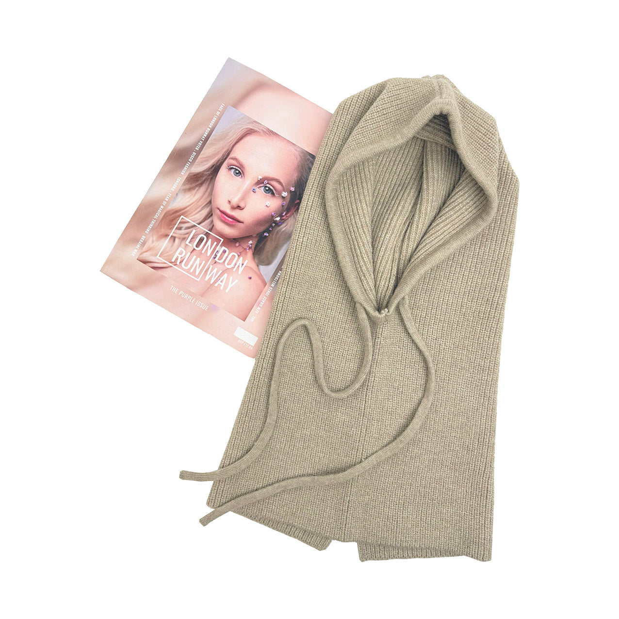HT25185-335 Soft Knitted Balaclava Hood
