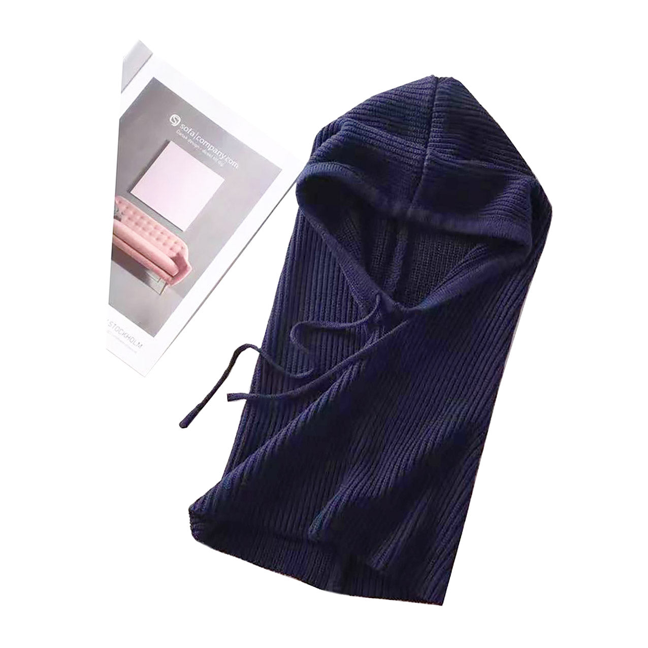 HT25185-335 Soft Knitted Balaclava Hood