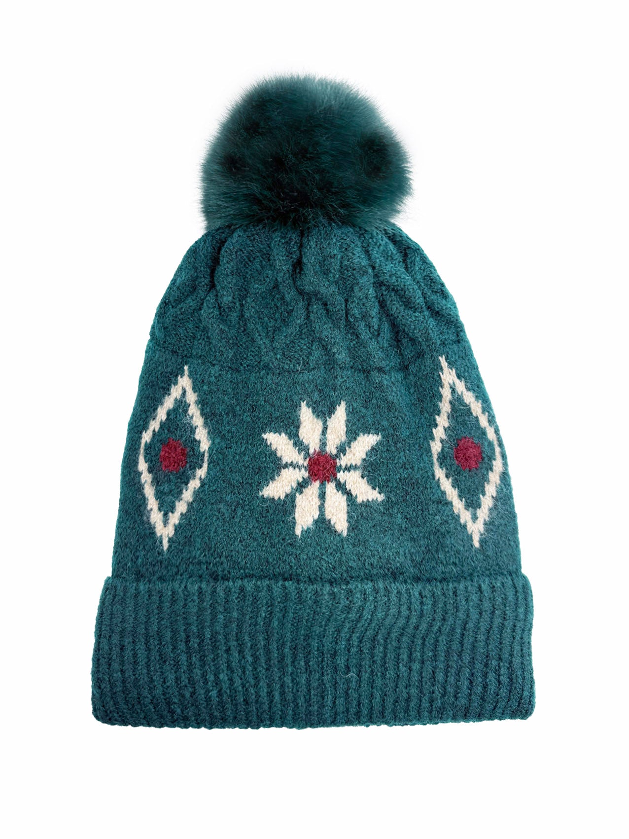 HT2523-171 Fleece Lined Pom Pom Hat