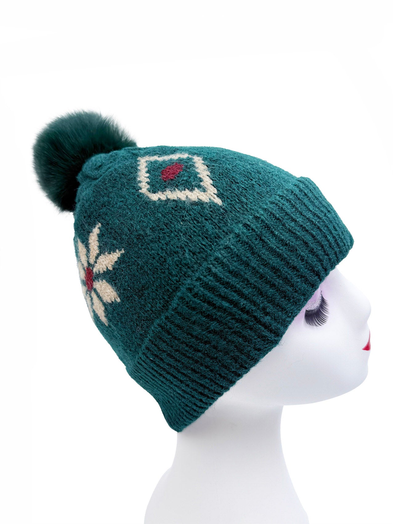 HT2523-171 Fleece Lined Pom Pom Hat