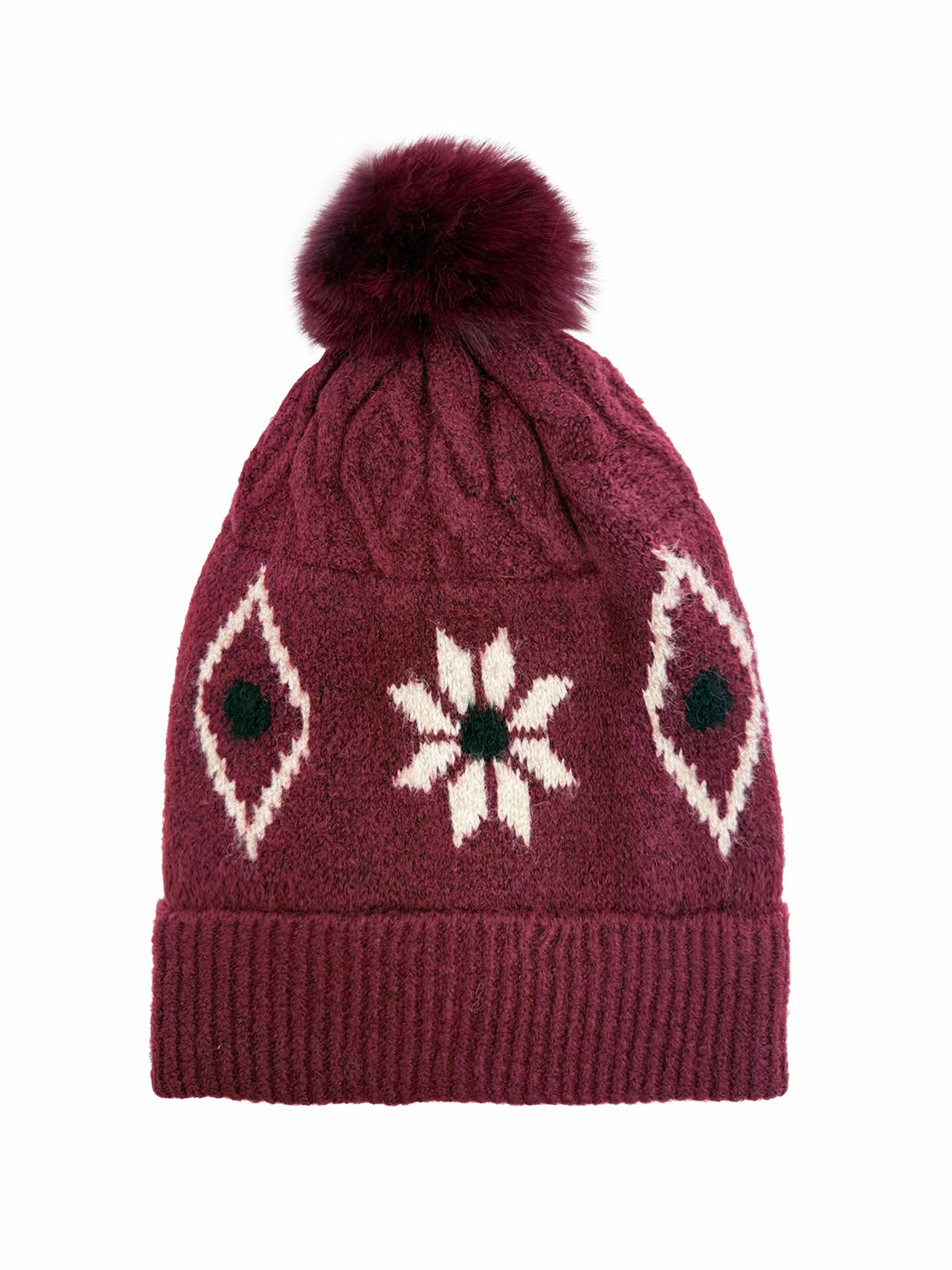 HT2523-171 Fleece Lined Pom Pom Hat
