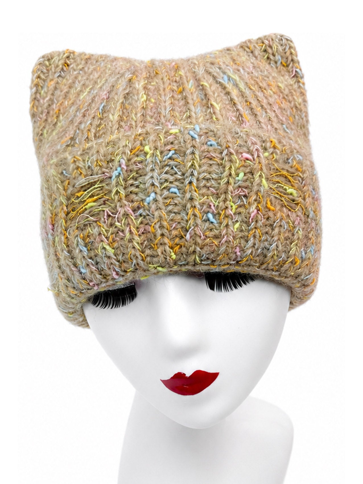 HT26100-393 Ear Themed Knitted Beanie Hat