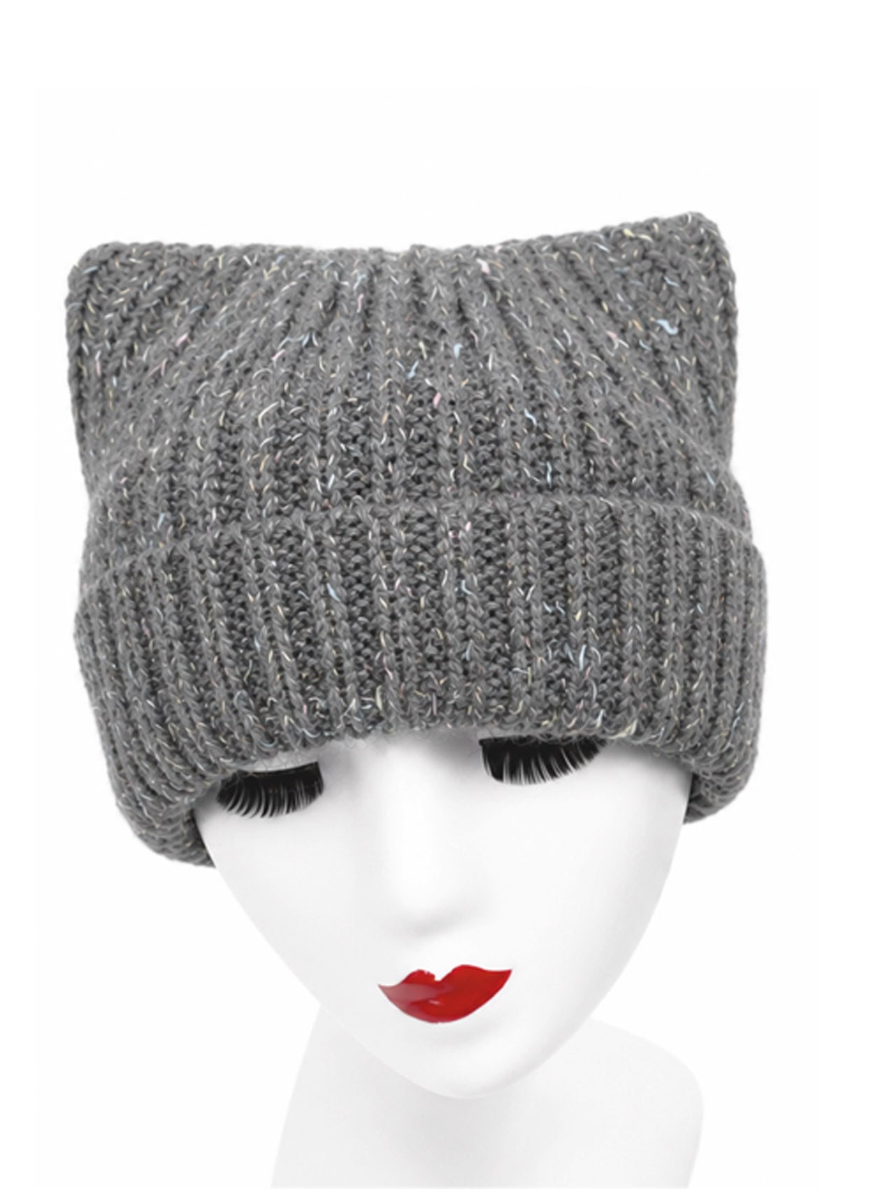 HT26100-393 Ear Themed Knitted Beanie Hat