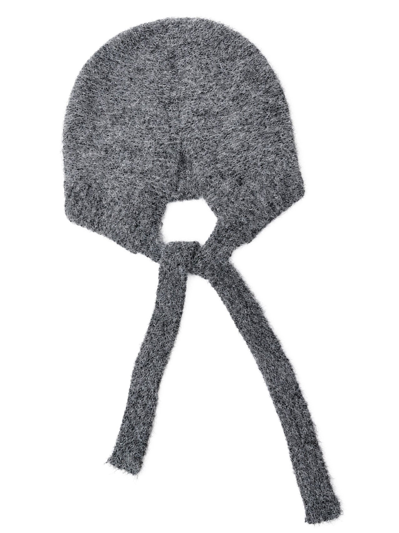 HT26140-378 Solid Colour Knitted Bonnet Hat with Ties