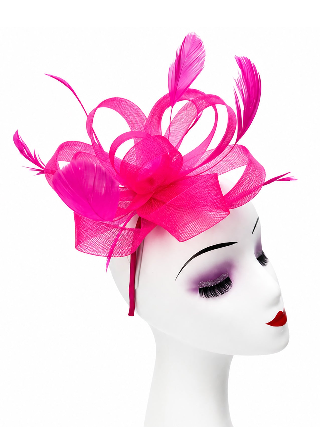FT60750 Loopy Fascinator with Feathers Detailing
