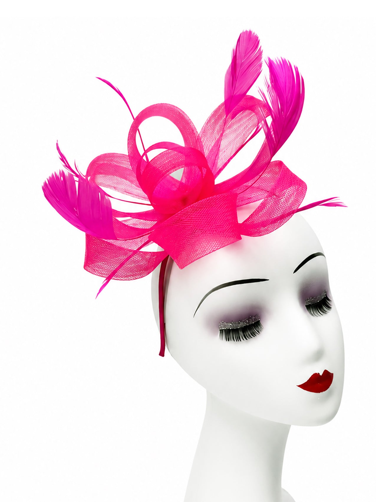 FT60750 Loopy Fascinator with Feathers Detailing