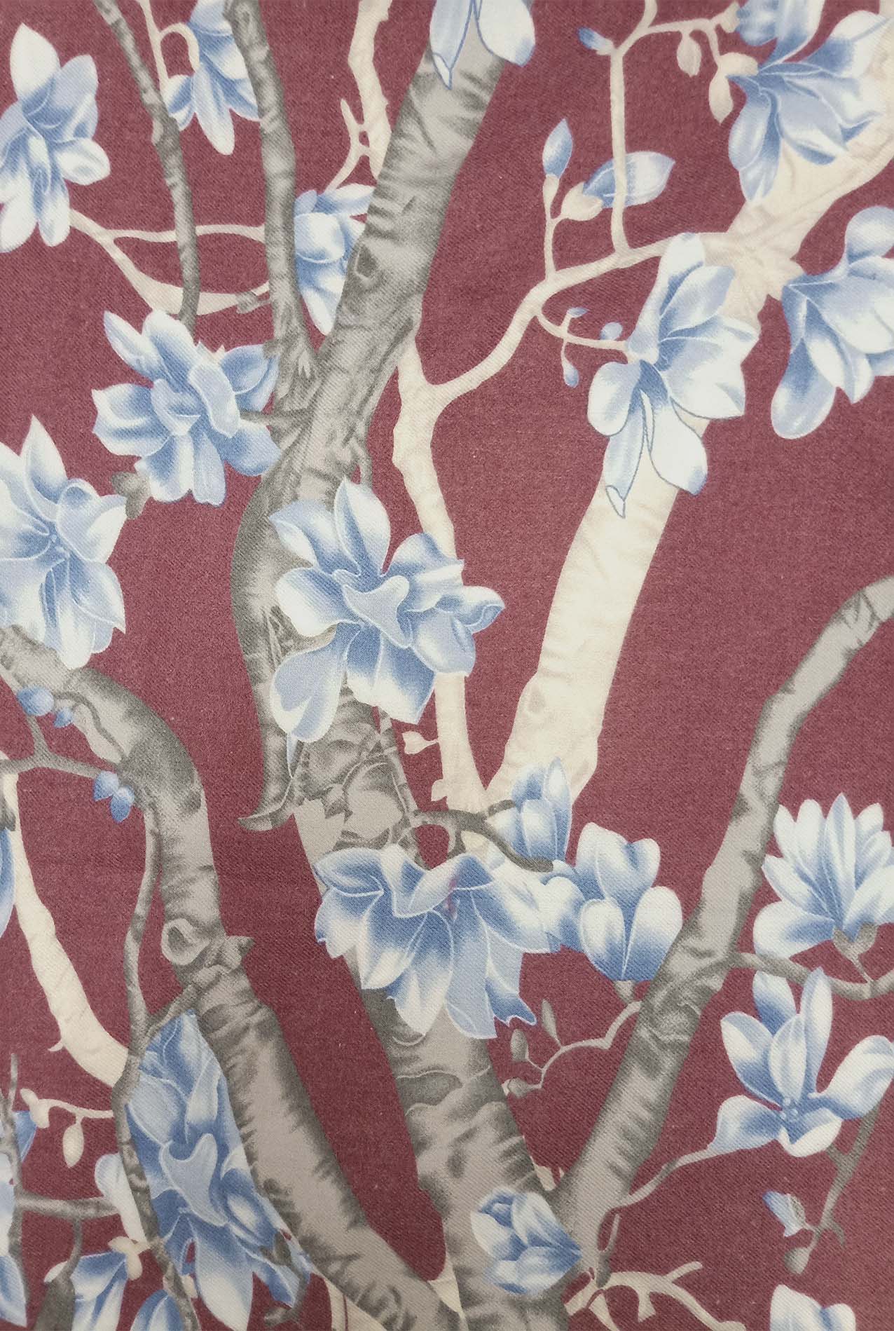 AB18135-136 Wool Blend Scarf with Floral Tree Branch Design