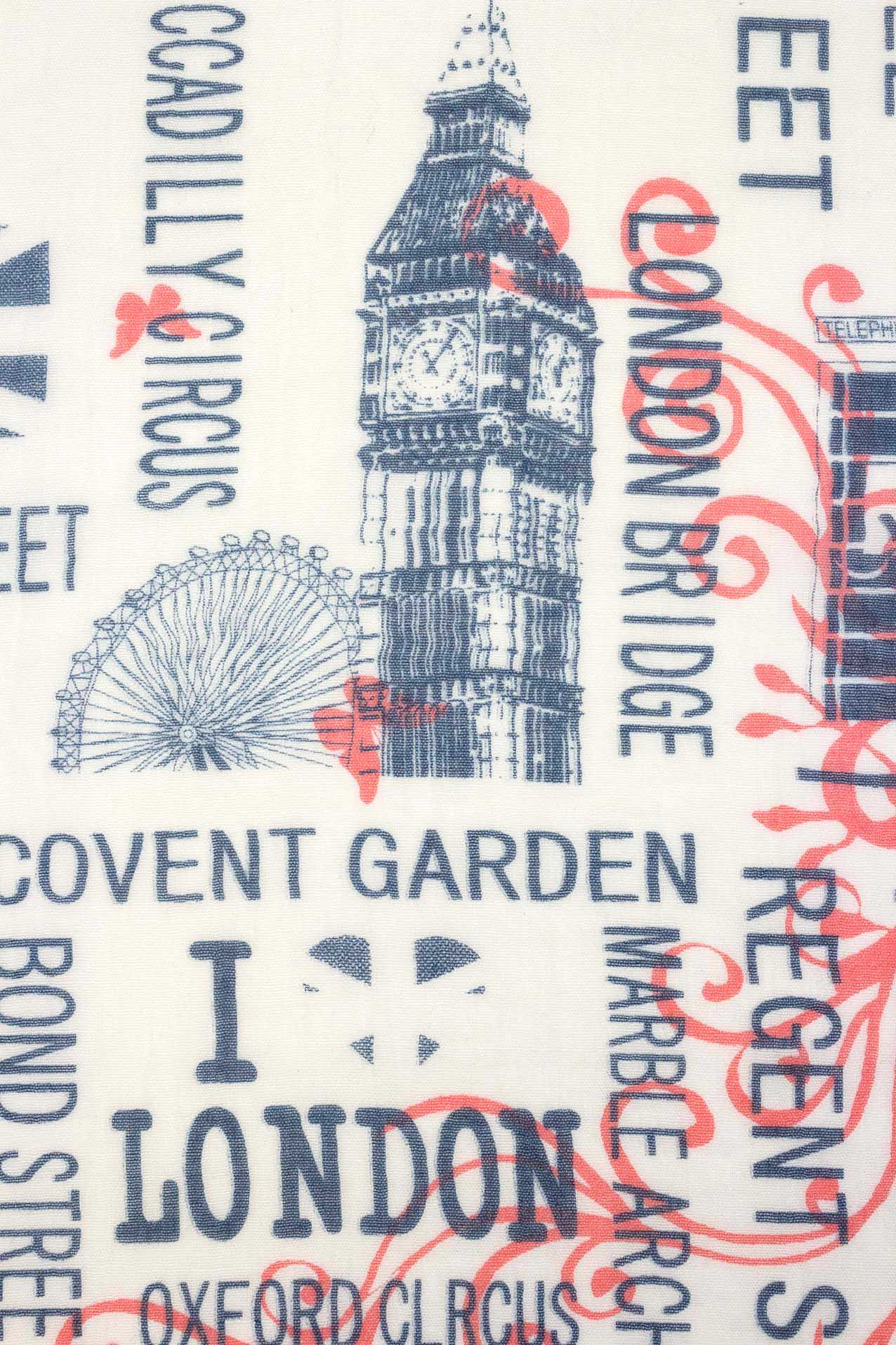 AB1658-11 London Theme Printed Scarf