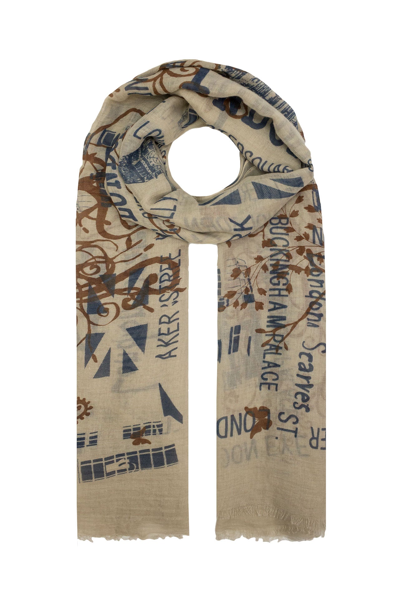 AB1658-11 London Theme Printed Scarf