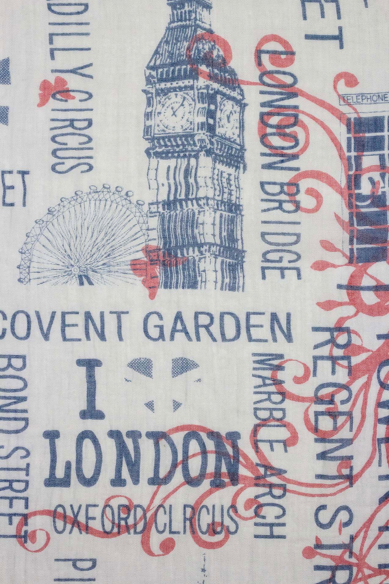 AB1658-11 London Theme Printed Scarf