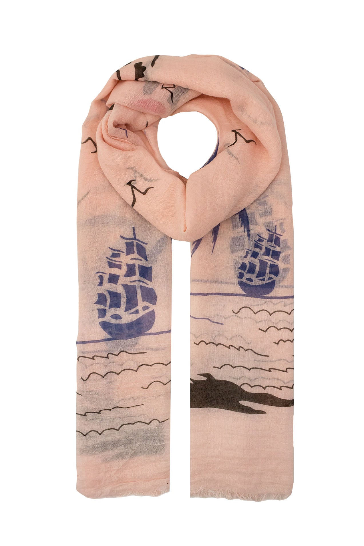 AB1652-20 Beach Print Viscose Scarf