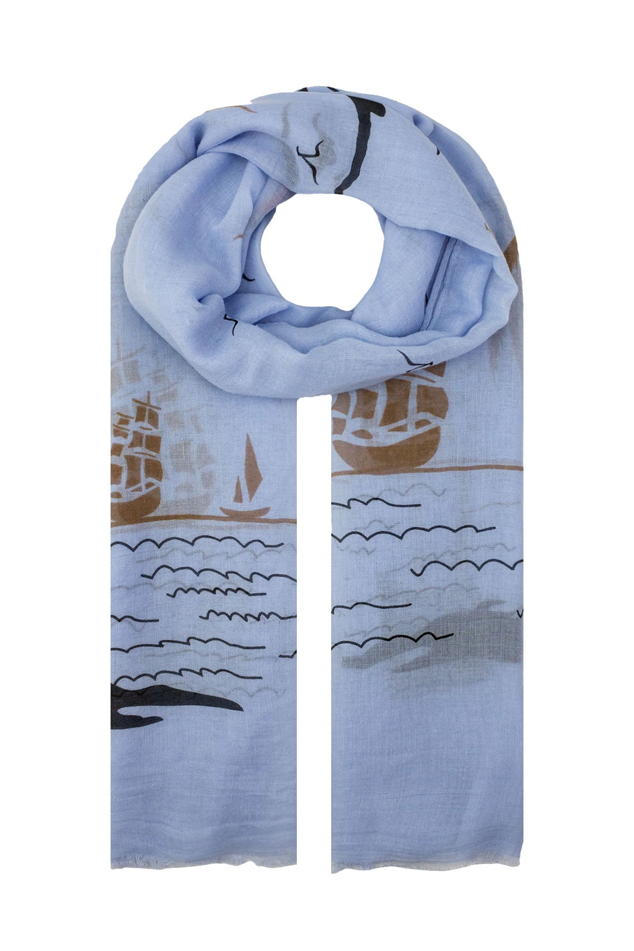 AB1652-20 Beach Print Viscose Scarf