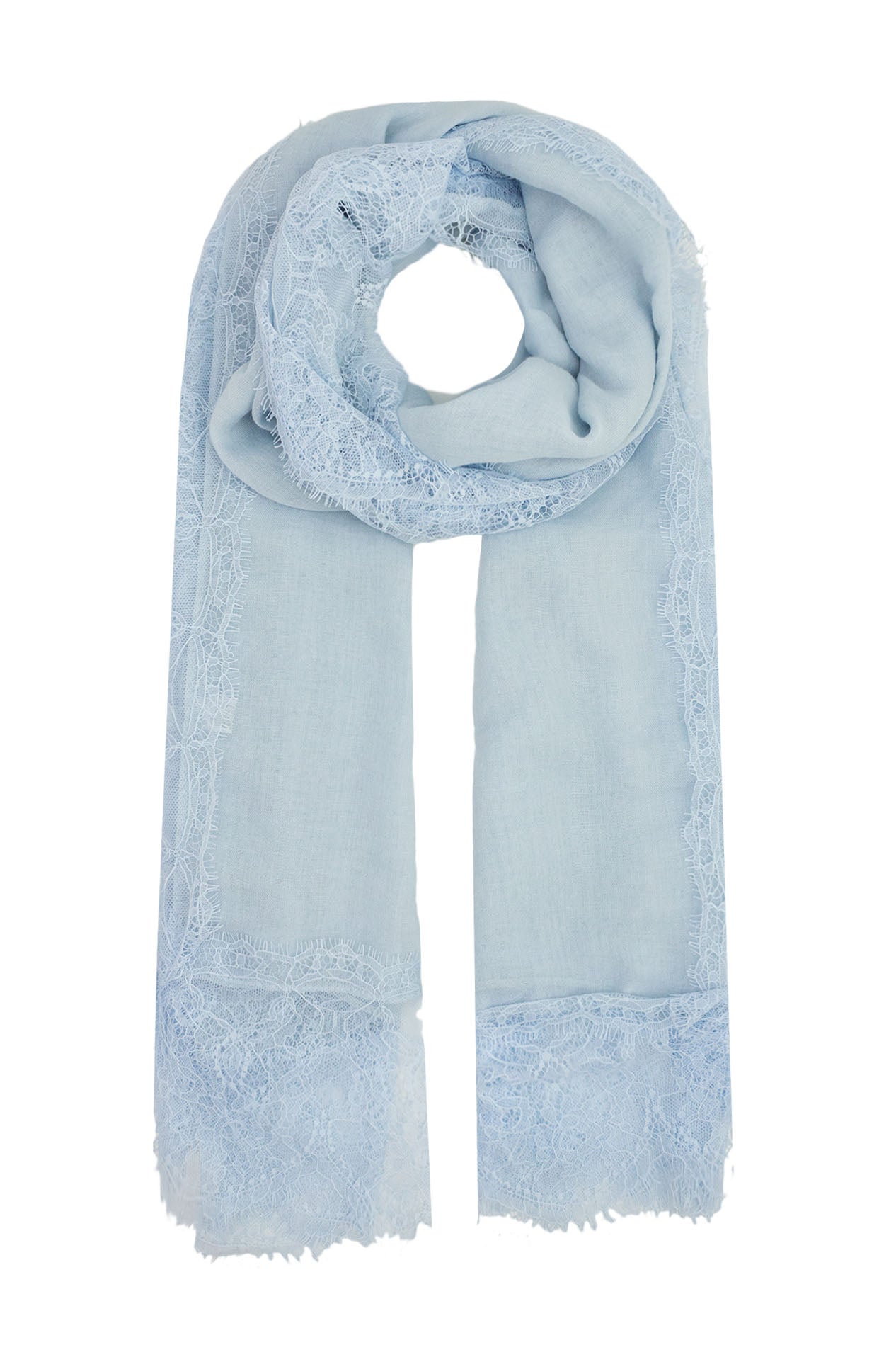 AB1612-3 Lace Trim Viscose Scarf