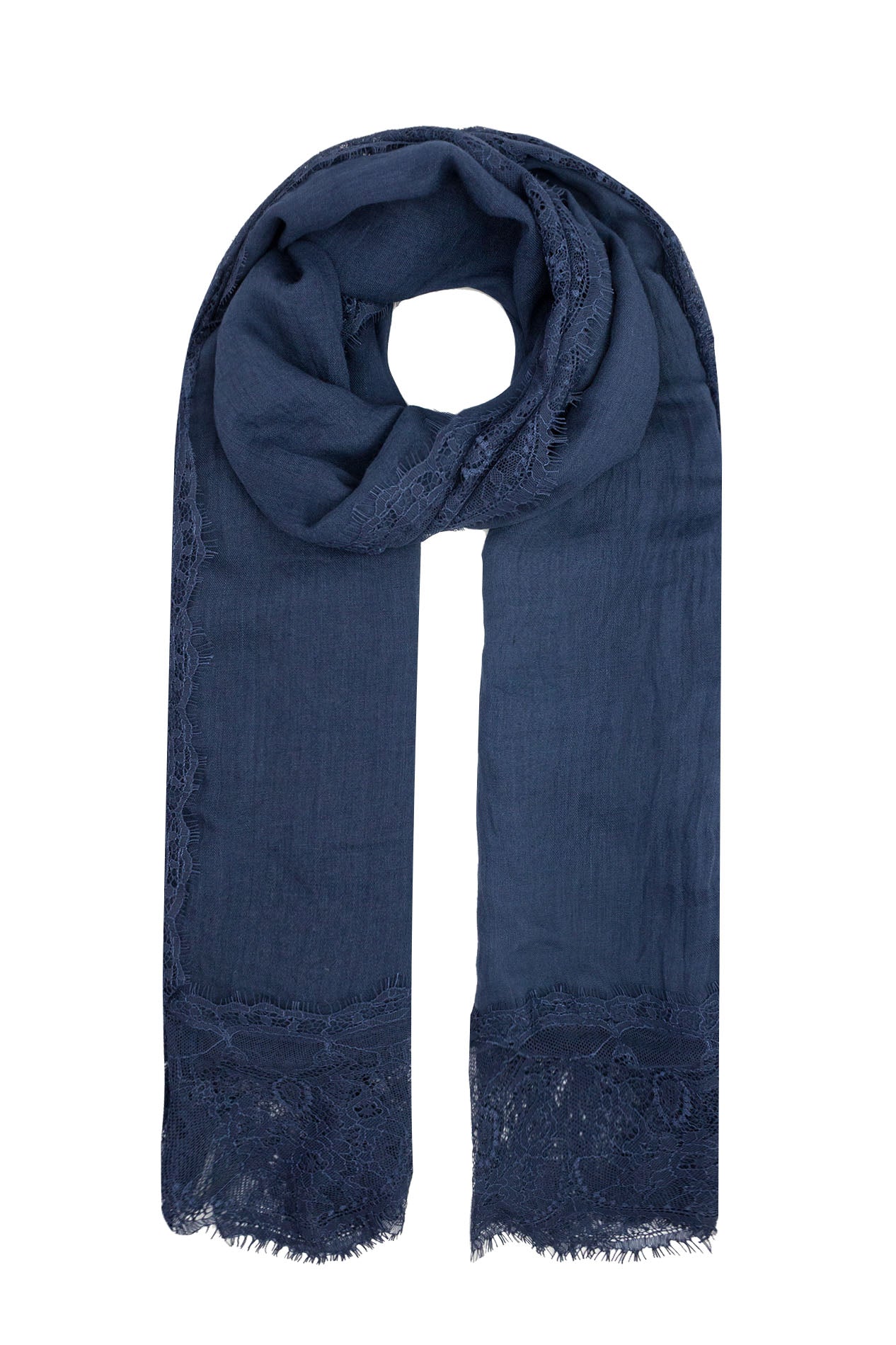 AB1612-3 Lace Trim Viscose Scarf