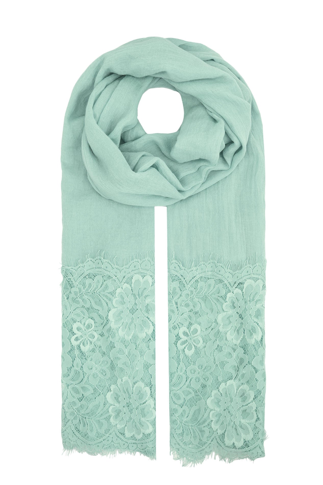 AB1611-2 Lace Trim Floral Scarf