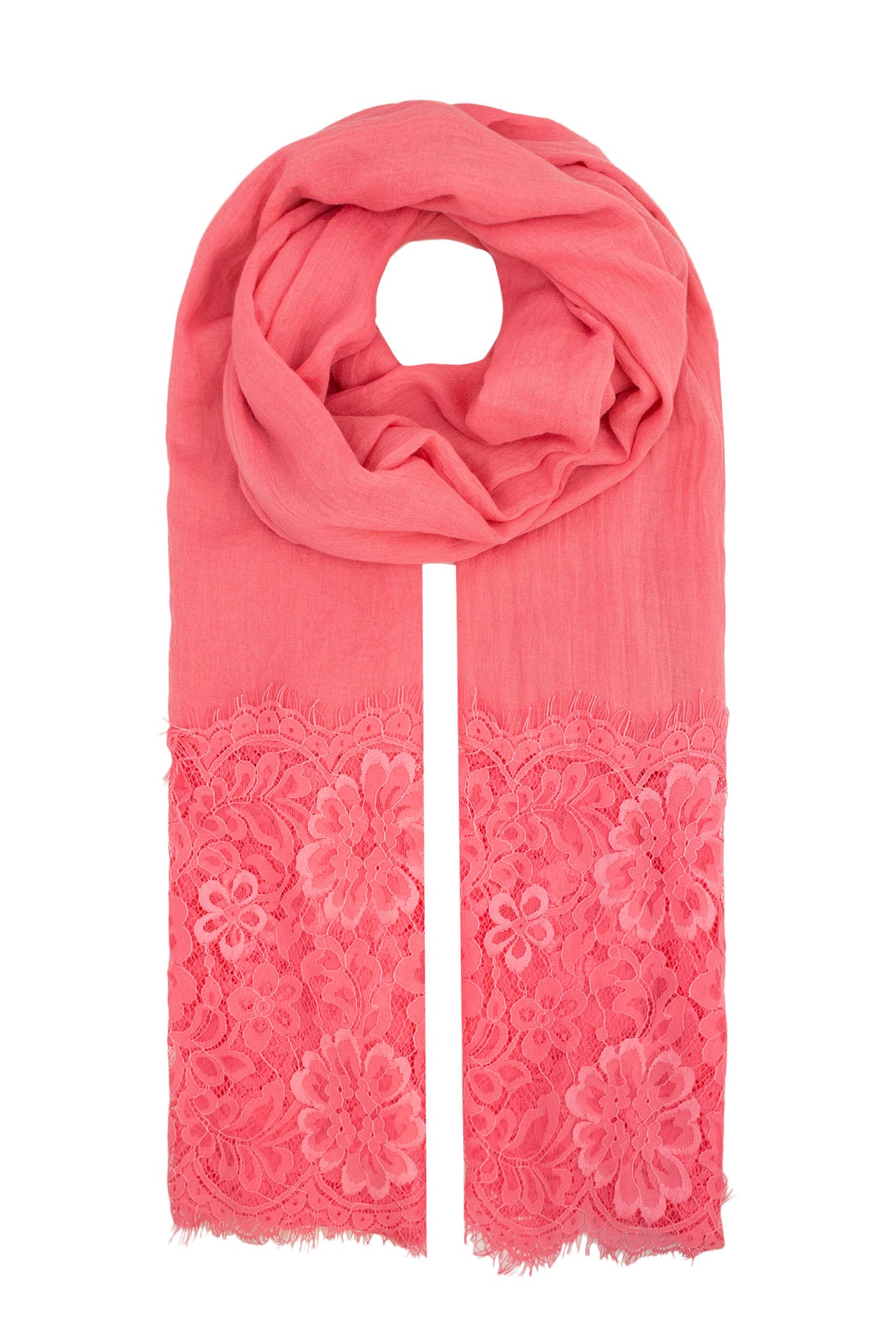 AB1611-2 Lace Trim Floral Scarf