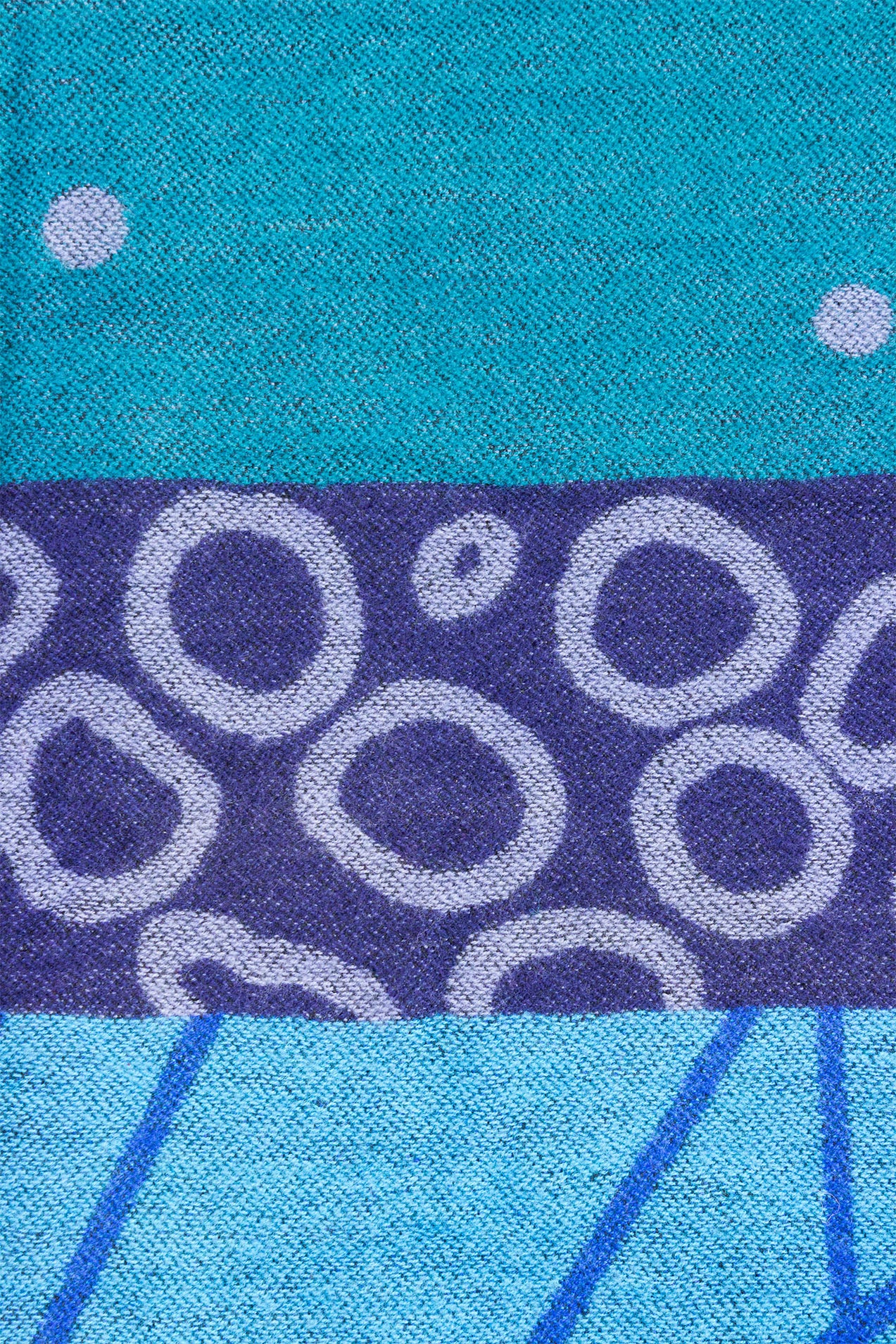 QF14250-56 Geometric Floral Print Scarf with Tassels