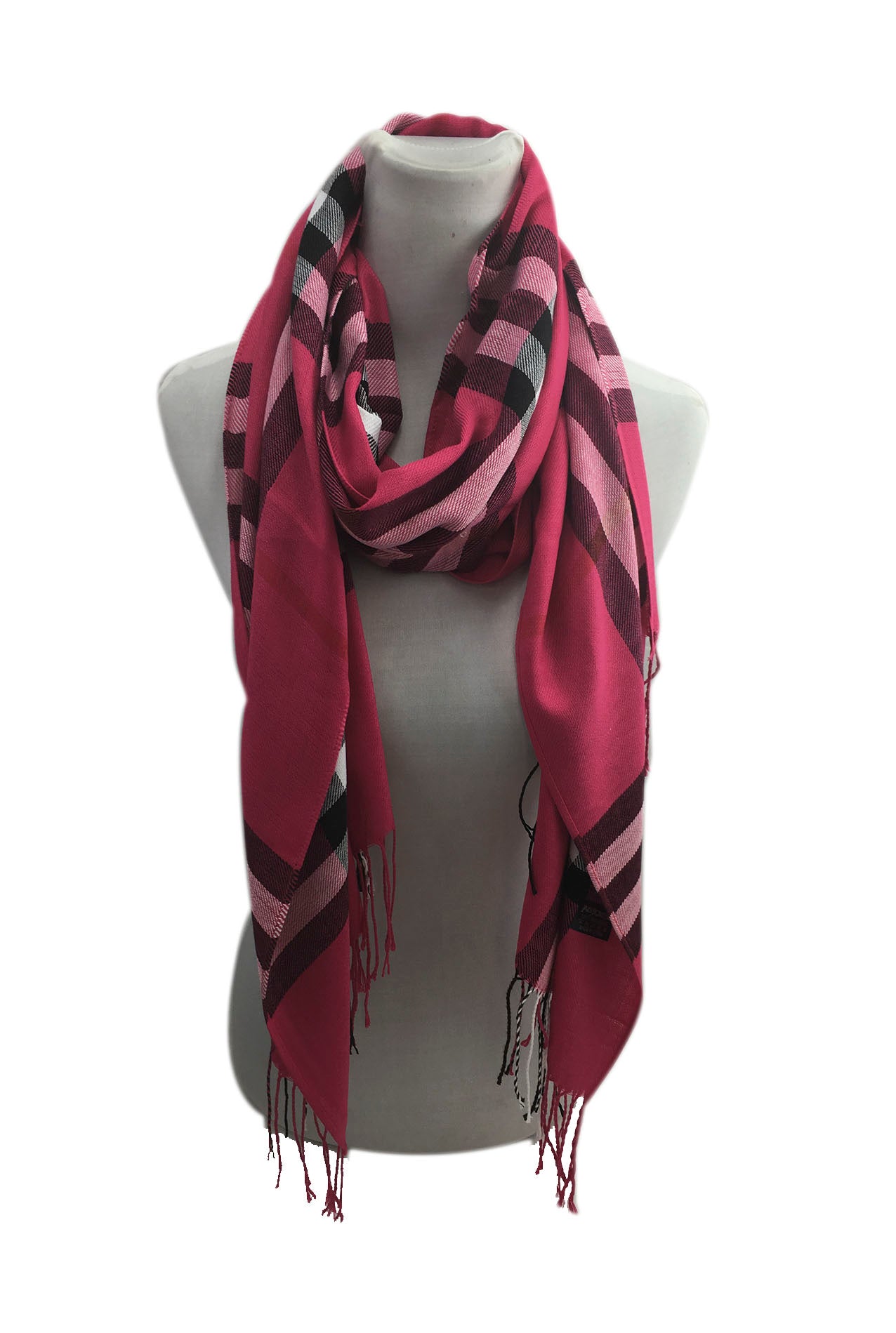 AB1773-121 Classic Tartan Print Scarf with Tassels