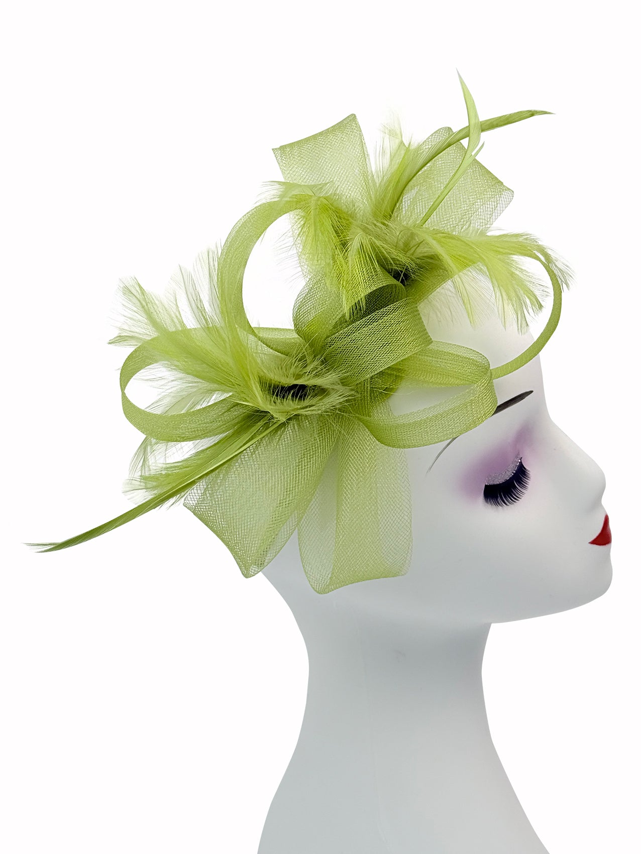 FT2056-019 Loop Bow Fascinator with Feathers