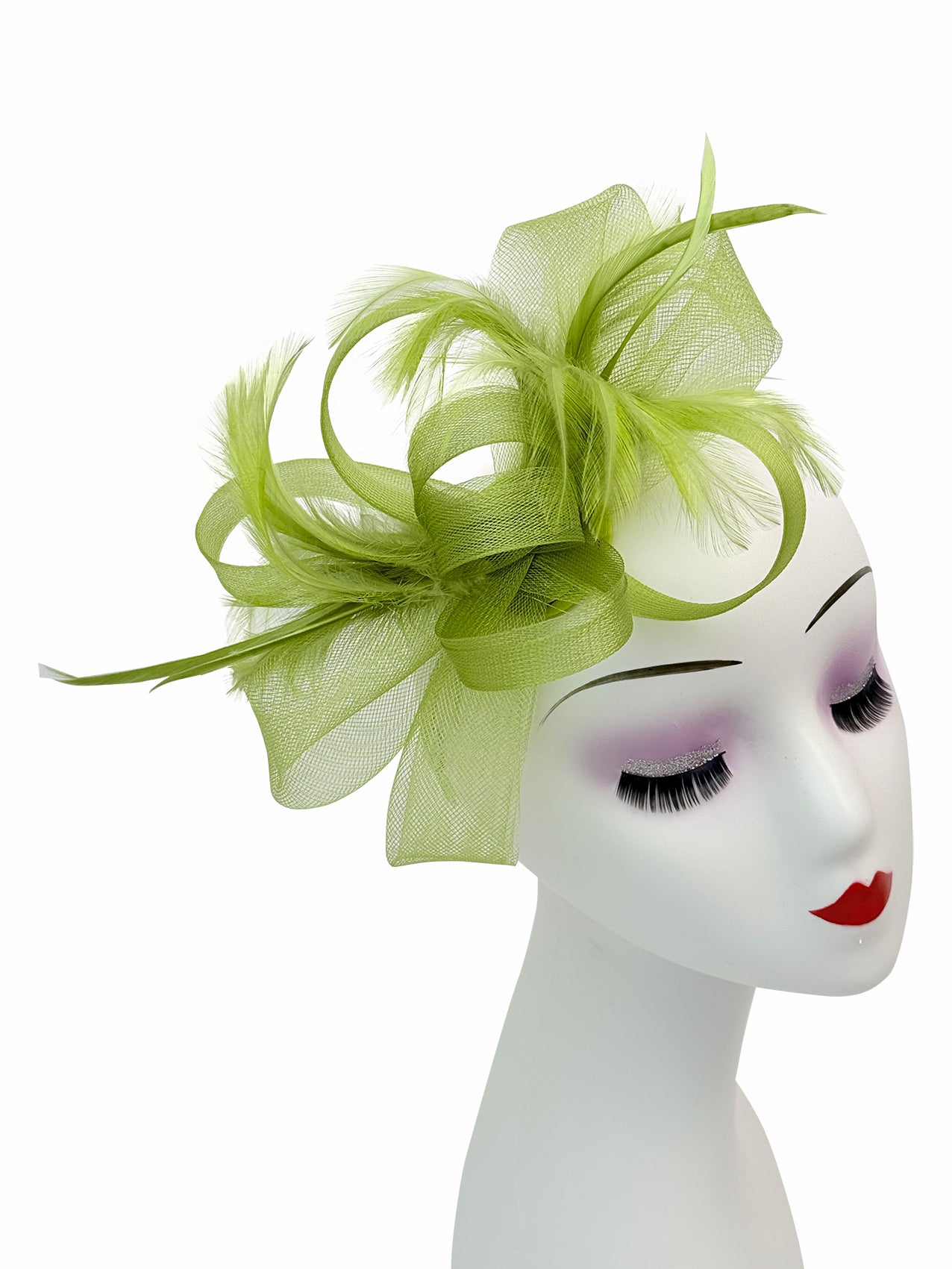 FT2056-019 Loop Bow Fascinator with Feathers