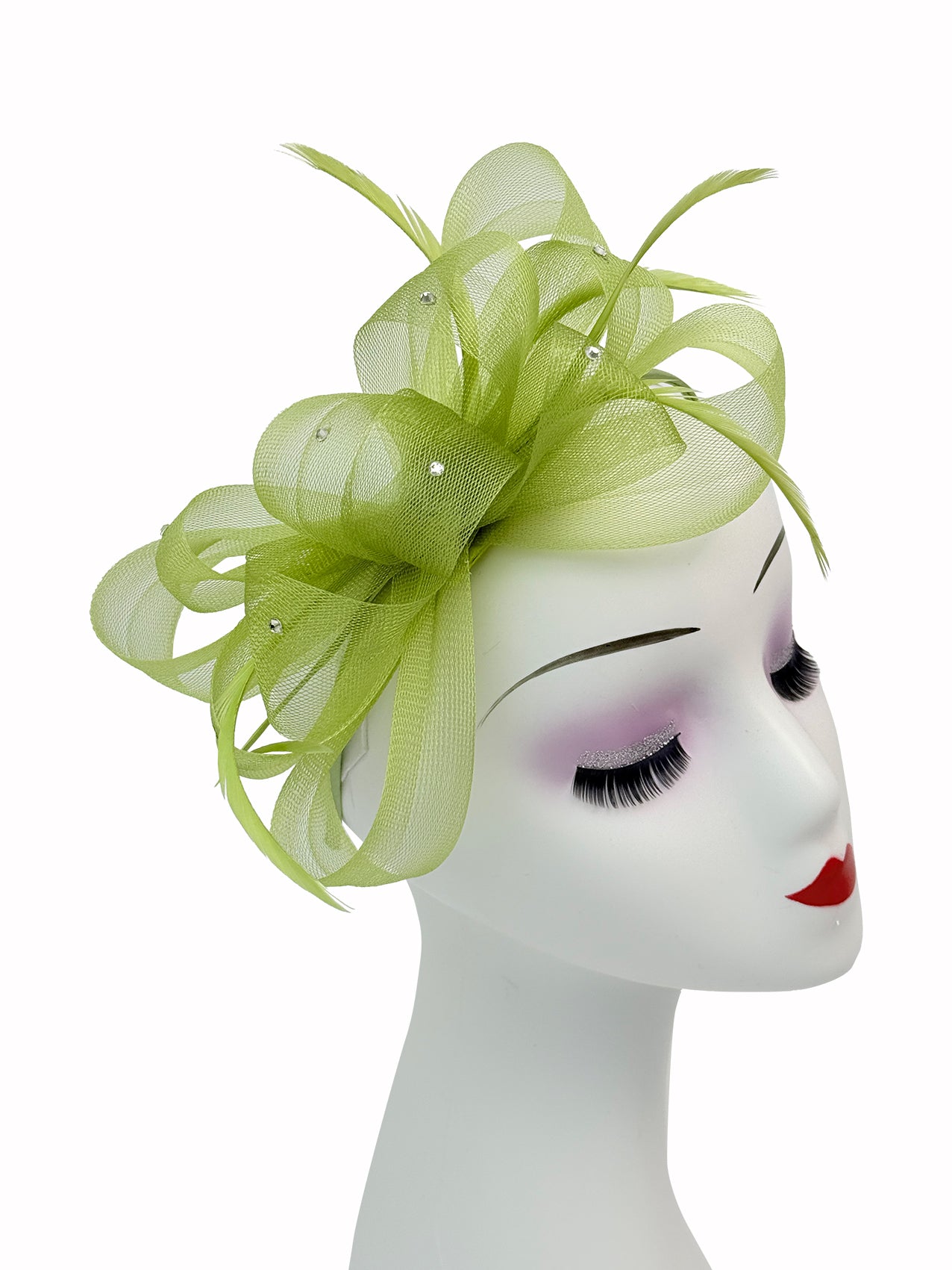 FT268-A Mesh Bow Fascinator with Diamante