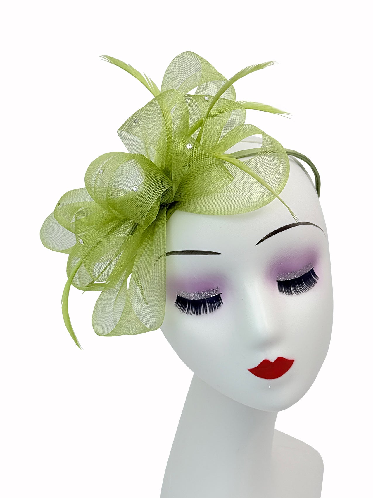 FT268-A Mesh Bow Fascinator with Diamante