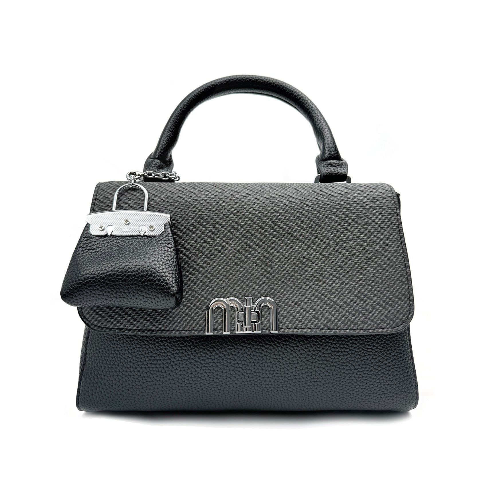 HB25384-167 Fashionable Flaf Over Crossbody Handbag with Charm