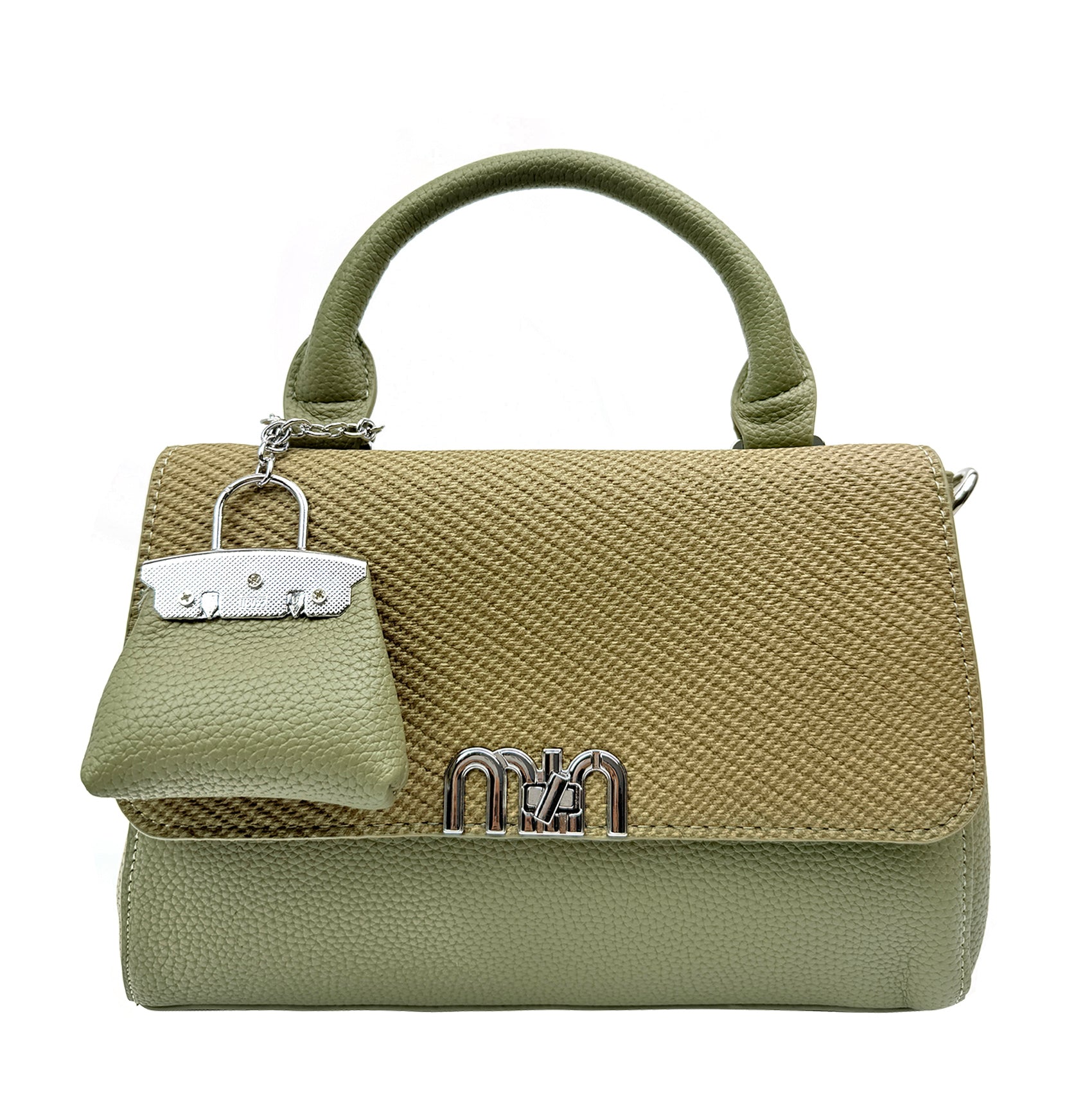 HB25384-167 Fashionable Flaf Over Crossbody Handbag with Charm