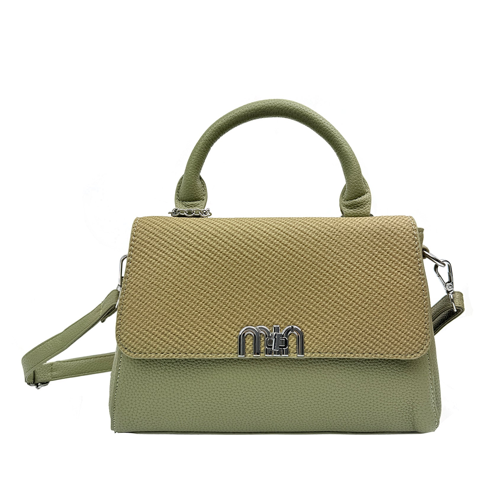 HB25384-167 Fashionable Flaf Over Crossbody Handbag with Charm