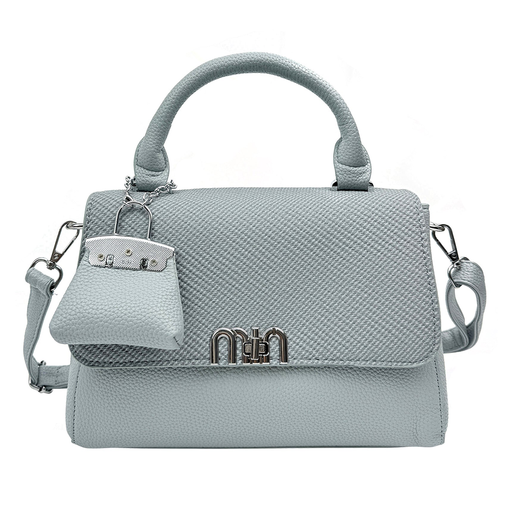 HB25384-167 Fashionable Flaf Over Crossbody Handbag with Charm