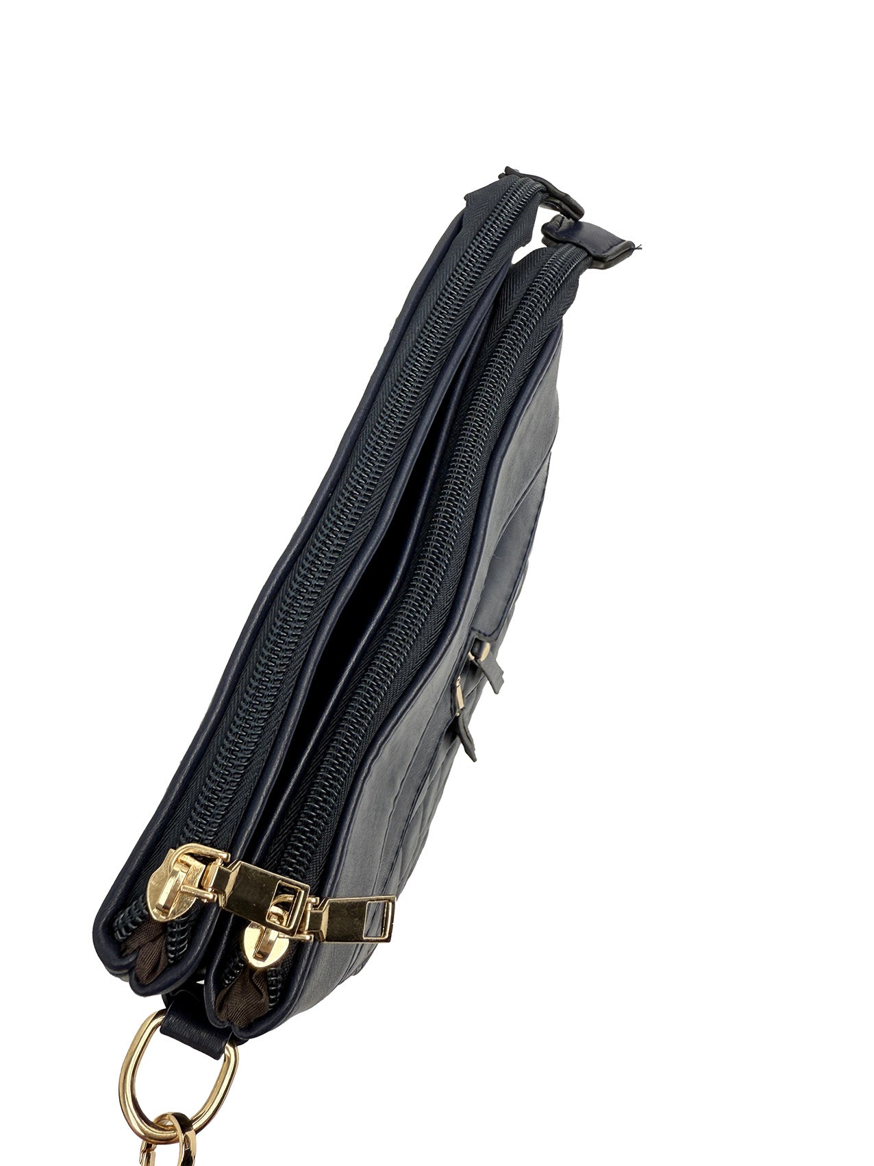 BG2416-059 Dual Zip Quiled Cross Body Messenger Bag Multipurpose Shoulder Handbag