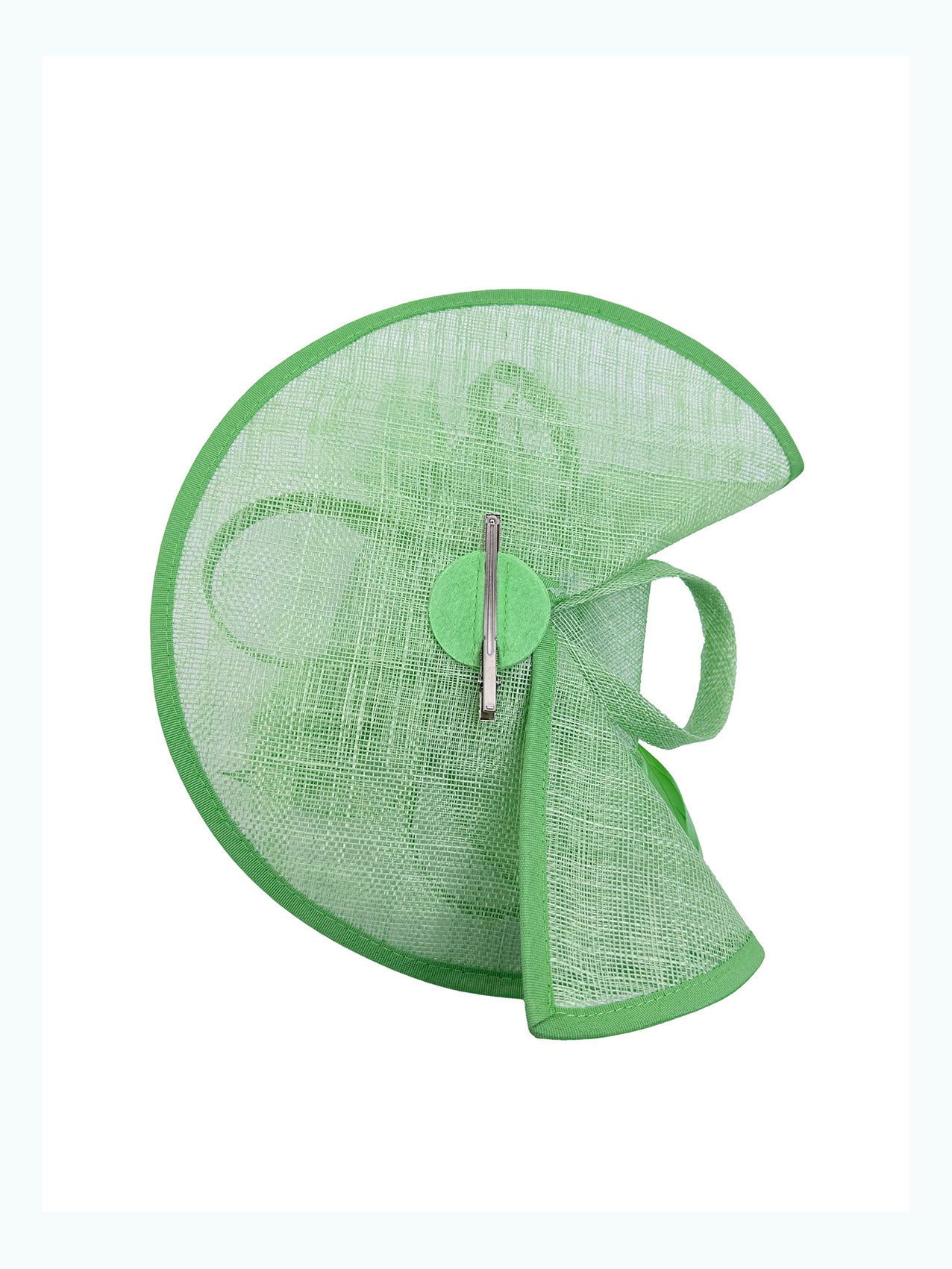 FT2027-013 Asymmetric Sinamay Disc Fascinator with Feathers