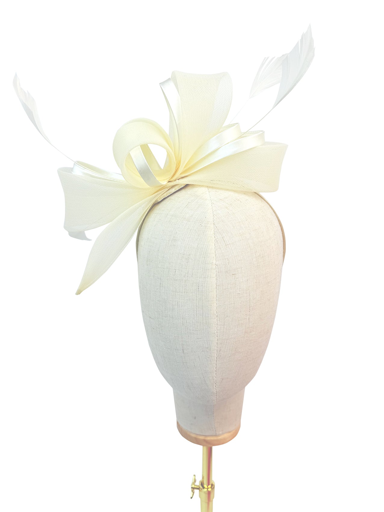 FT4075 Fascinator with Satin Loops and Feathers