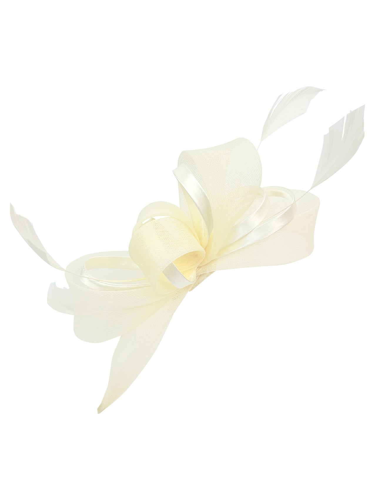 FT4075 Fascinator with Satin Loops and Feathers