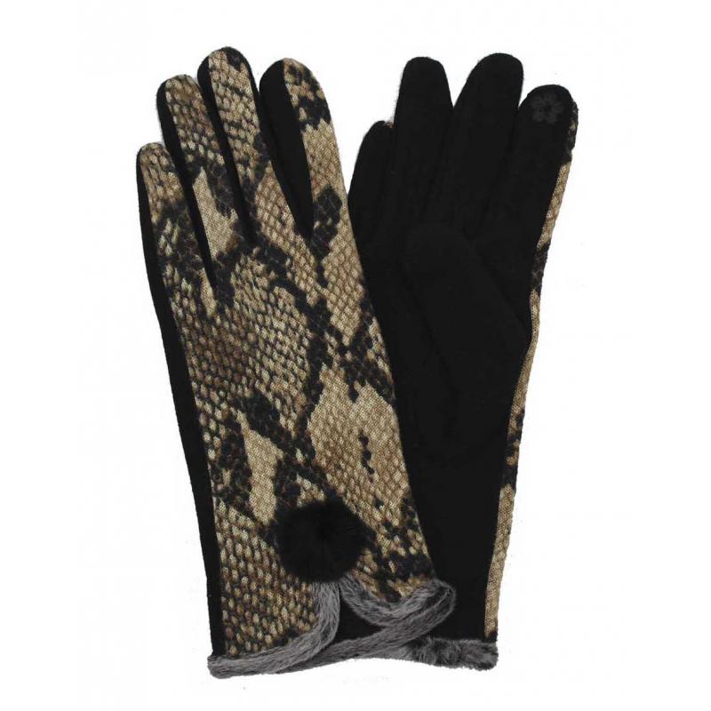 GV1885-524 Cotton Mix Snake Print Gloves